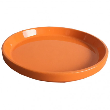PLATO BARRO ESMALTADO EN NARANJA
