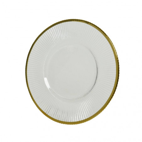 PLATO VIDRIO BORDE DORADO