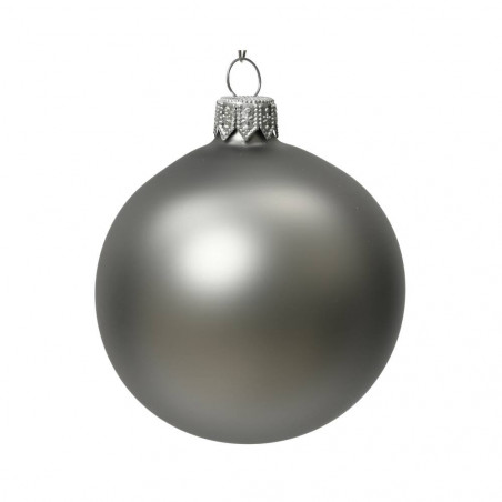 SET 4 BOLAS CRISTAL 10CM GRIS PLATA