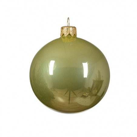 SET 6 BOLAS CRISTAL 8CM VERDE PISTACHO