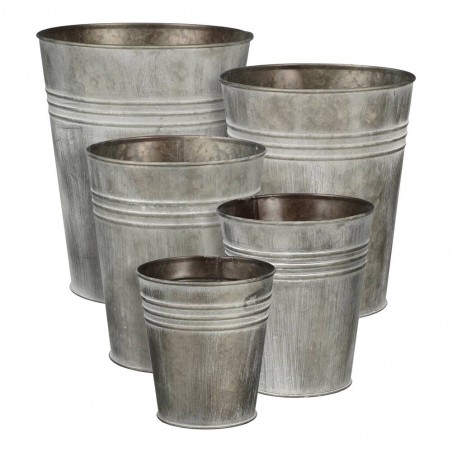 MACETERO GEROME REDONDO ZINC GRIS