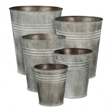 MACETERO GEROME REDONDO ZINC GRIS
