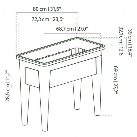 MESA DE CULTIVO HUERTO VENEZIA 80CM