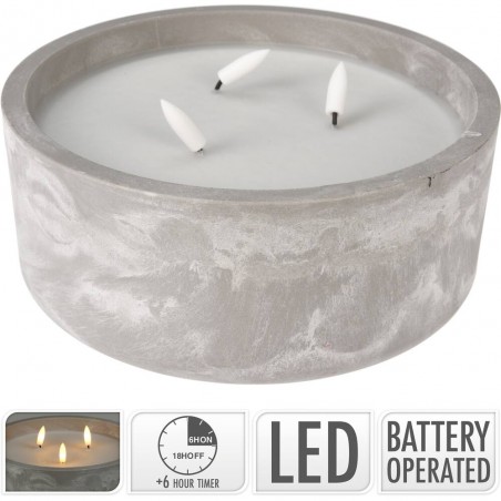 VELA CEMENTO LED REDONDA GRIS