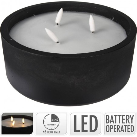 VELA CEMENTO LED REDONDA GRIS