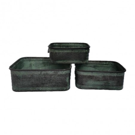 JARDINERA VERDE TONOS DORADOS GRABADOS