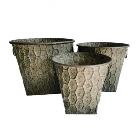 MACETERO ZINC CON ASAS LATERALES CON RELIEVE