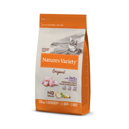 PIENSO GATO NATURE'S VARIETY ESTERILZADO NO GRAIN PAVO