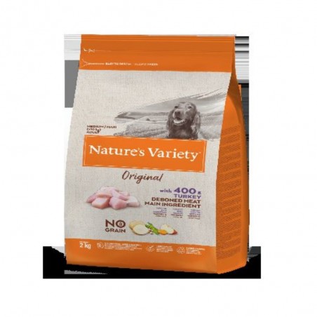 PIENSO PERRO NATURE'S VARIETY ADULTO MEDIANO NO GRAIN PAVO
