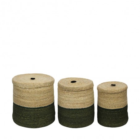 CESTA CON TAPA BASE COLOR VERDE