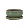 TIESTO OVAL CON PLATO VERDE MATE