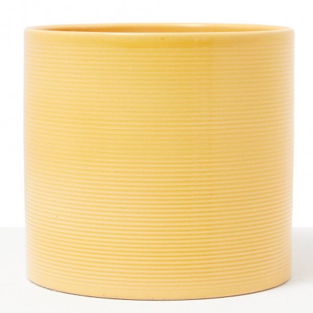 MACETERO CILINDRO RALLADO AMARILLO