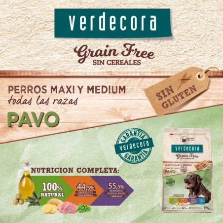 PIENSO PERRO GRAIN FREE ADULTO PAVO VERDECORA