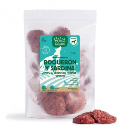 Menú barf boquerón, sardina y pavo para perro wild balance
