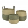 CESTA VERDE Y BEIGE