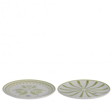 PLATO PORCELANA BLANCO / VERDE 2 SURTIDOS