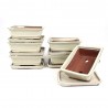 TIESTO RECTANGULAR CON PLATO CREMA 