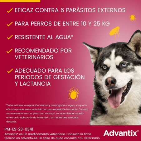 10-25KG PIPETA ADVANTIX PARA PERROS