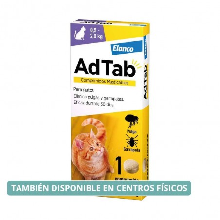 0,5-2KG COMPRIMIDO MASTICABLE ANTIPARASITARIO ADTAB GATO 12MG