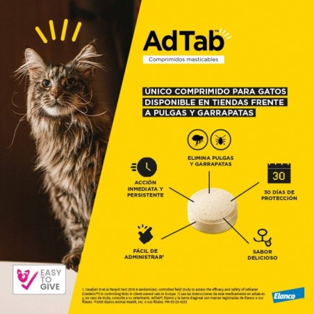 0,5-2KG COMPRIMIDO MASTICABLE ANTIPARASITARIO ADTAB GATO 12MG