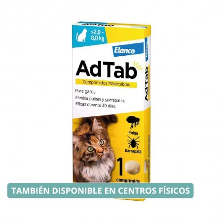 2-8KG COMPRIMIDO MASTICABLE ANTIPARASITARIO ADTAB GATO 48MG