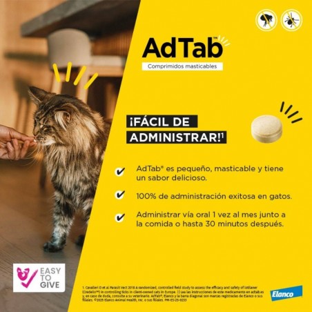 2-8KG COMPRIMIDO MASTICABLE ANTIPARASITARIO ADTAB GATO 48MG