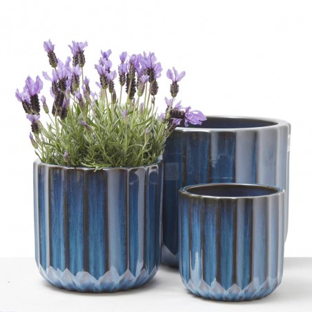 MACETA CILINDRO CAPRI AZUL