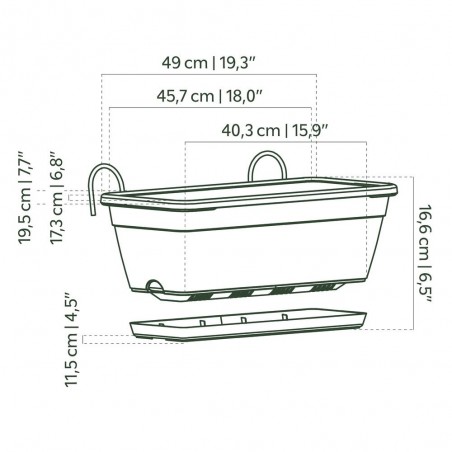 KIT BALCÓN JARDINERA VENEZIA 50CM