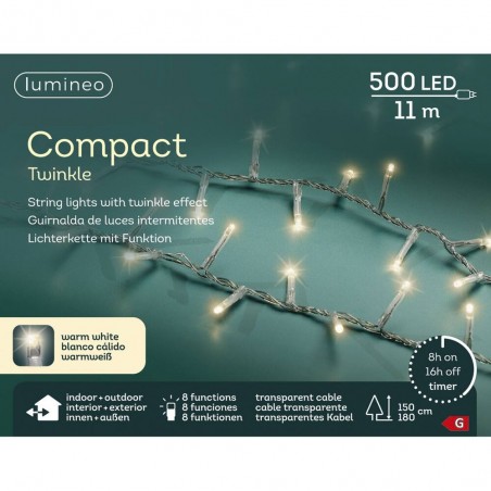 GUIRNALDA BLANCO CÁLIDO COMPACT LED TRANSPARENTE