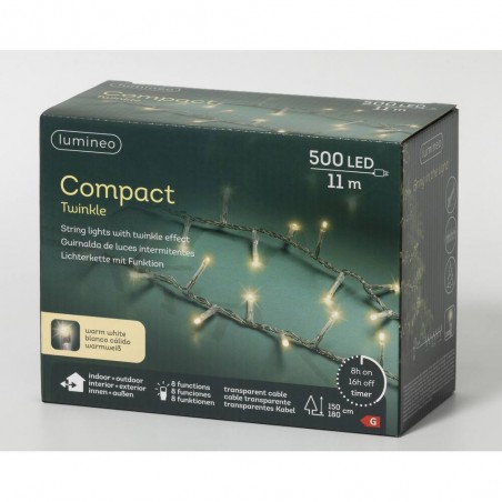 GUIRNALDA BLANCO CÁLIDO COMPACT LED TRANSPARENTE