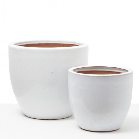 MACETA CAMPANA ORIENT GLAZED BLANCO