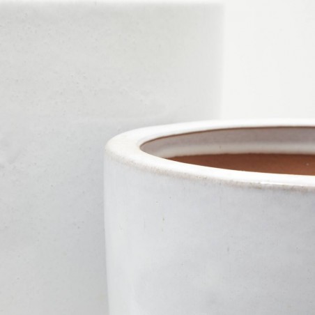 MACETA CAMPANA ORIENT GLAZED BLANCO