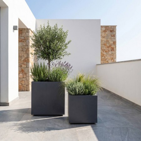 MACETA VIVO NEXT SQUARE NEGRO