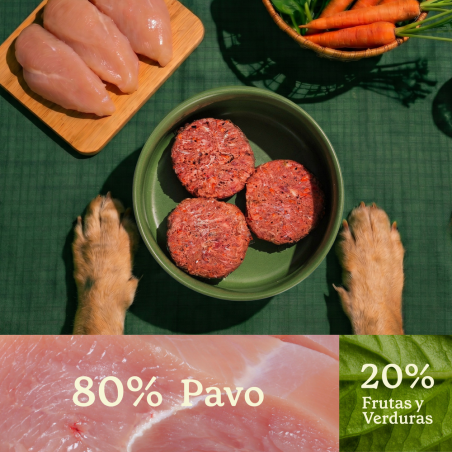 Menú barf pavo para perro wild balance