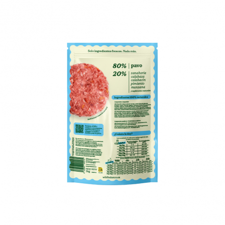 Menú barf pavo para perro wild balance