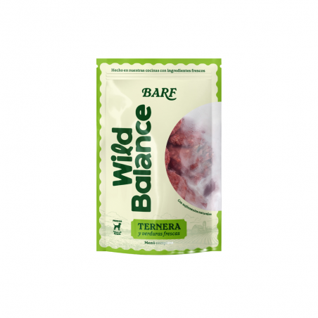Menú barf ternera para perro wild balance