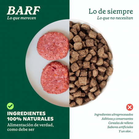 Menú barf cordero para perro wild balance