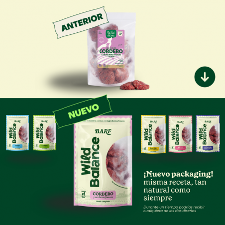 Menú barf cordero para perro wild balance
