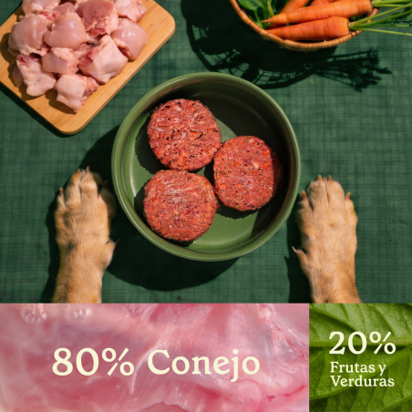 Menú barf conejo para perro wild balance