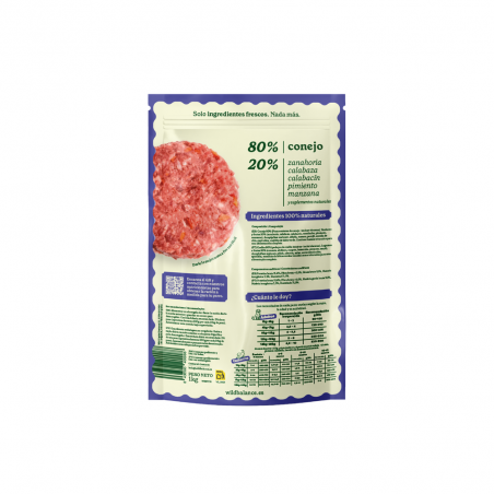 Menú barf conejo para perro wild balance