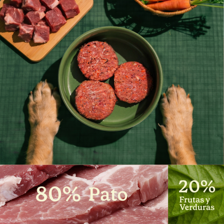Menú barf pato para perro wild balance