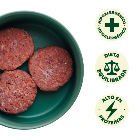 Menú barf pato para perro wild balance