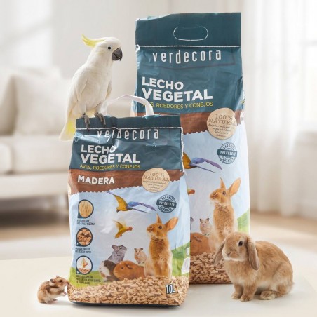 Lecho vegetal madera verdecora para pájaros y roedores 