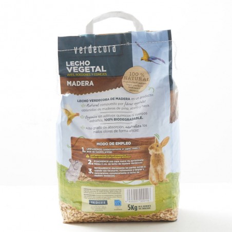 Lecho vegetal madera verdecora para pájaros y roedores 