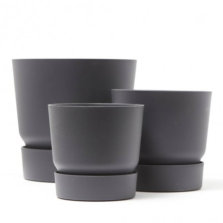 MACETA GREENVILLE ROUND NEGRA