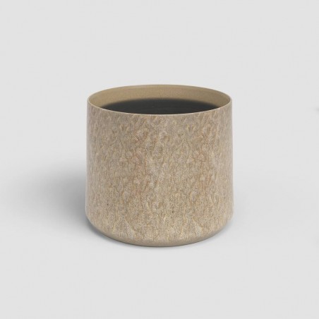 MACETERO SATURN VIDRIADO BEIGE