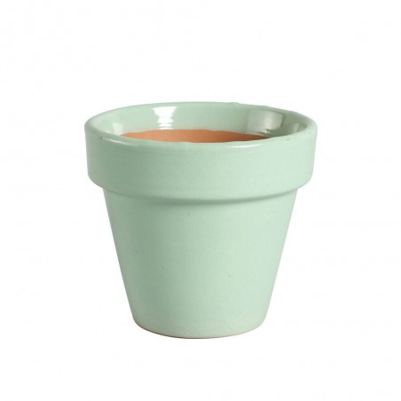 MACETA BARRO ESMALTADA TURQUESA