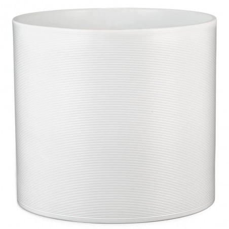 MACETERO CILINDRO RALLADO BLANCO