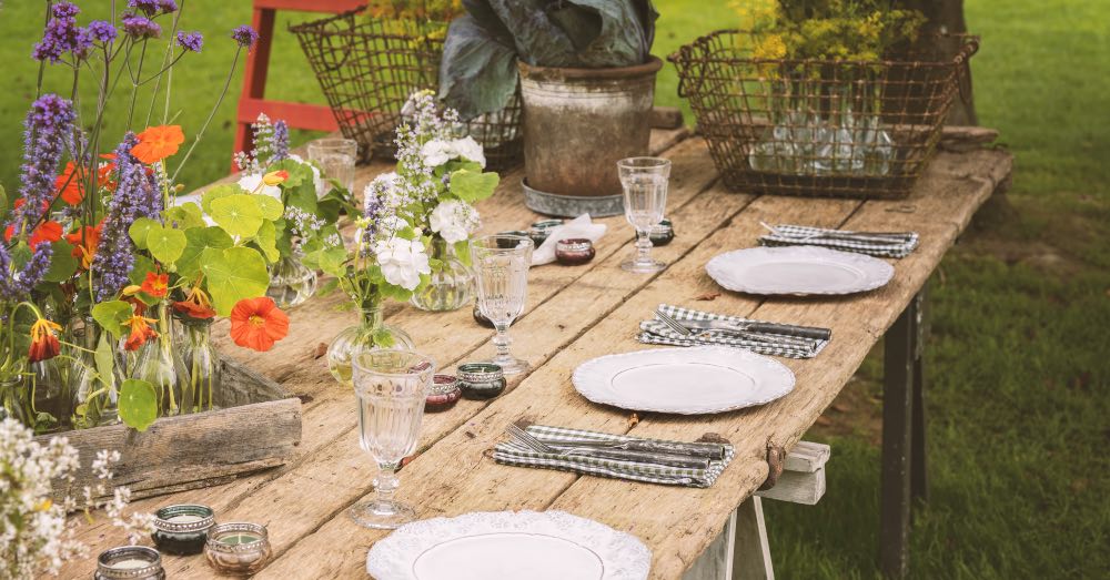 7 Ideas de decoración de mesas de jardín