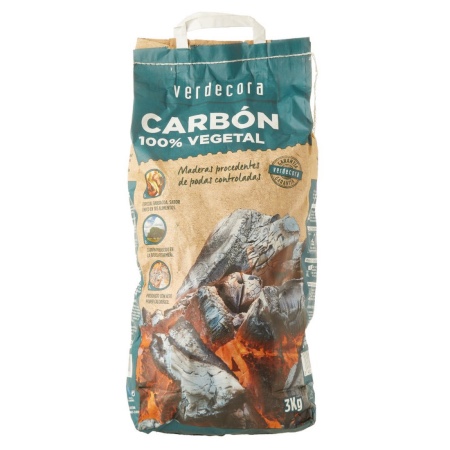 Carbón para barbacoa 100% vegetal Marca Verdecora